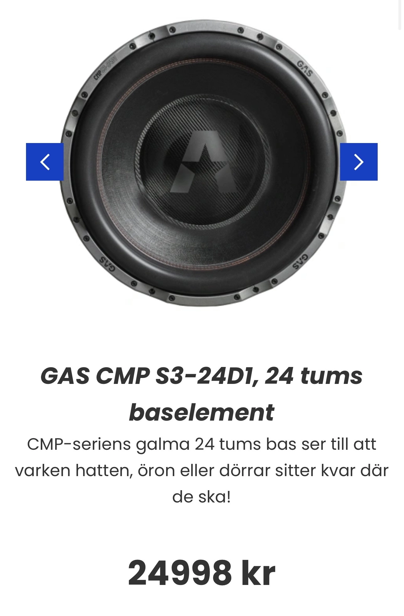 Huvudbild för GAS CMP S3-24D1 24” – 8 500W RMS – HELT NY!