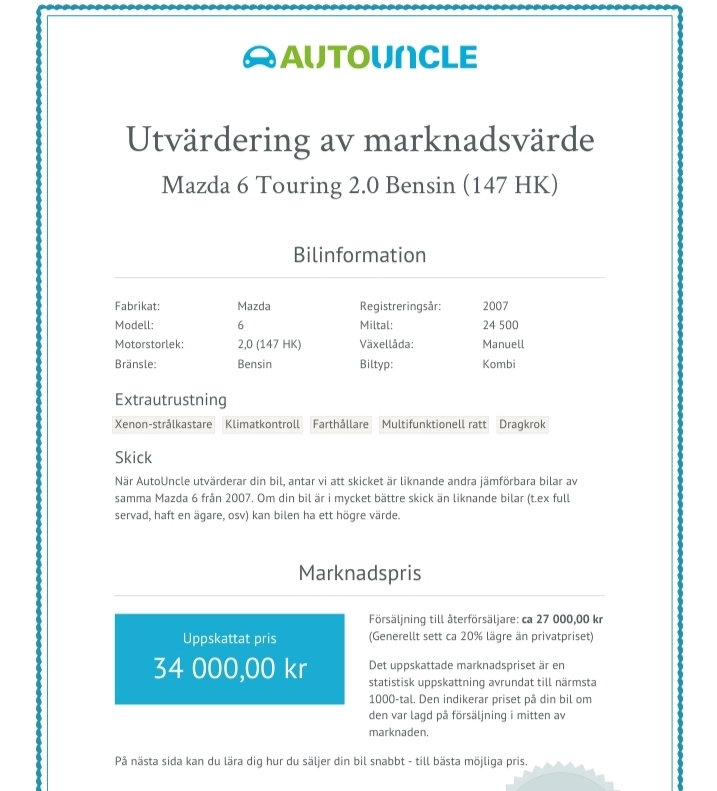 Huvudbild för Mazda 6 kombi 2006