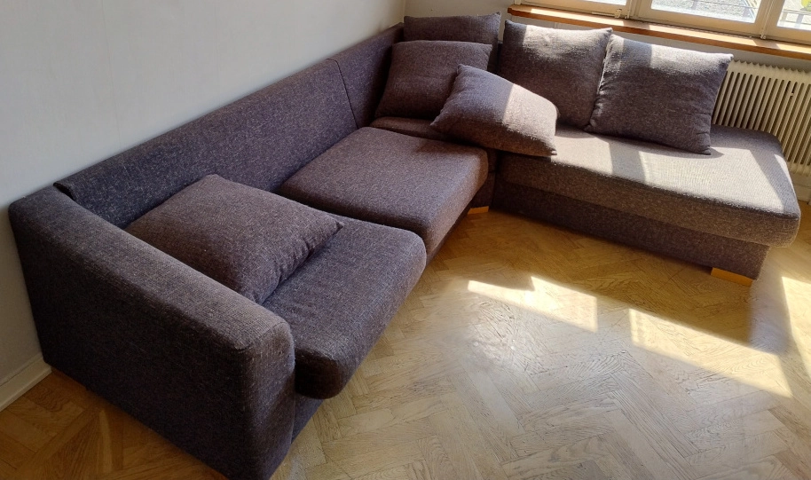 Huvudbild för L-formad divansoffa(Mio) tvättbara överdrag kuddar/sittdynor.