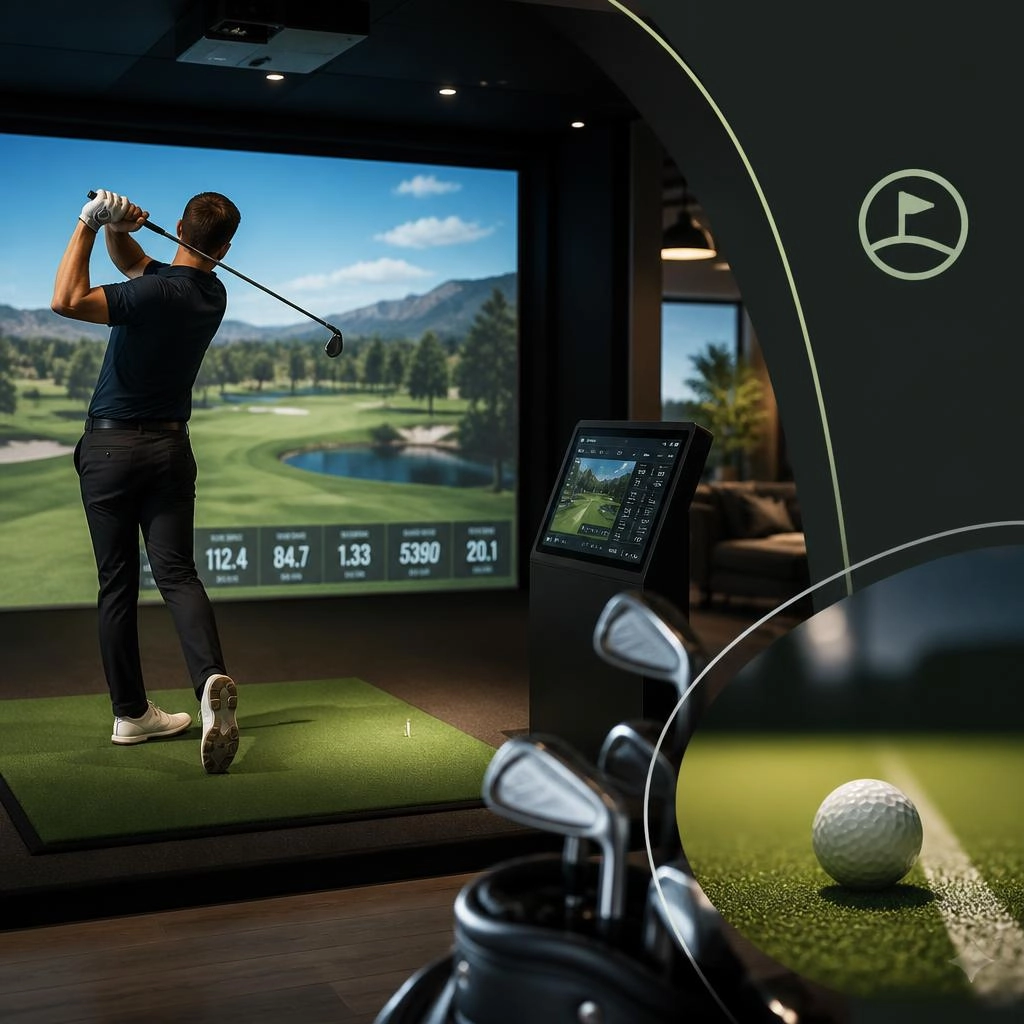 Huvudbild för Indoor Golf Västberga – Modern inomhusgolf för träning året runt